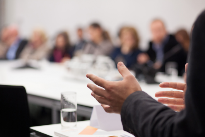Speaking in front of an audience